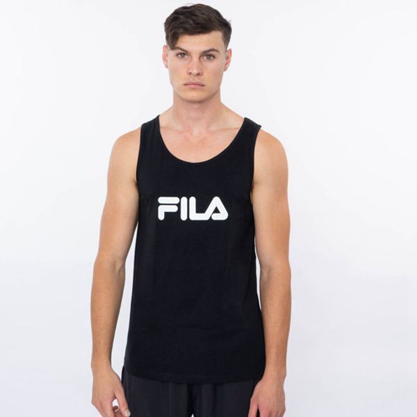 Tops De Alças Fila Homem Pretas - Fila Mono Deckle En Portugal,DGHU-27543